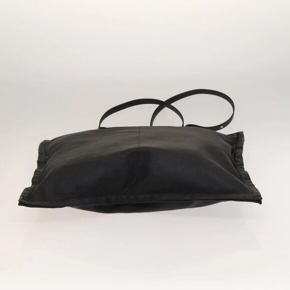 BURBERRY Shoulder Bag Leather Black Gold Auth - Picture 5 of 16